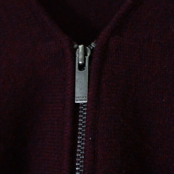 The Kooples Sport Size XS Cashmere Zip Front V Neck Sweater Burgundy Red - Picture 8 of 12